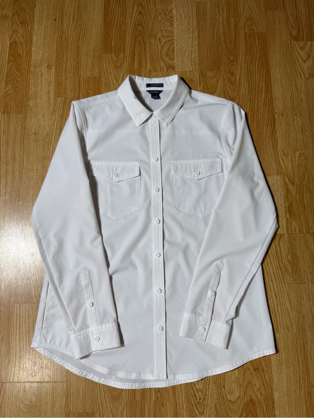 Eddie Bauer Women's White Long-Sleeve Button-Down Shirt - Size S